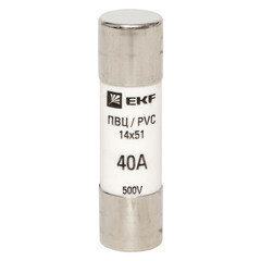Вставка плавкая цилиндрическая EKF PROxima ПВЦ 40А 14х51 мм 500 В IP20 (10 шт.) (pvc-14х51-40) - фото 2