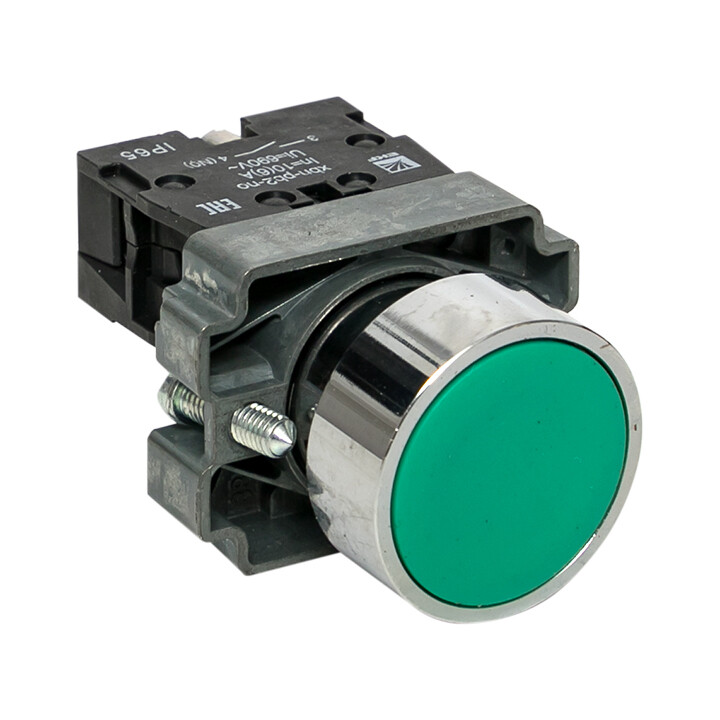 Изображение товара Кнопка EKF PROxima BA31 230 В IP65 металлическая зеленая (xb2-ba31-65)