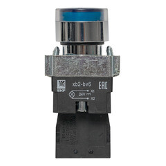 Кнопка плоская EKF PROxima BW61 24 В IP40 с подсветкой синяя (xb2-bw61-24) - фото 3