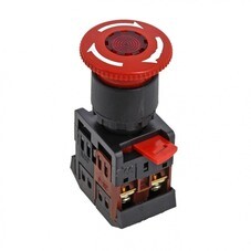 Кнопка грибок EKF PROxima AE-22 230 В 1NO+1NC IP40 поворотная с блокировкой красная (pbn-ae)