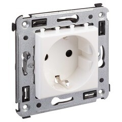 Розетка DKC Avanti встраиваемая белая с защитными шторками (3702304) - фото 5