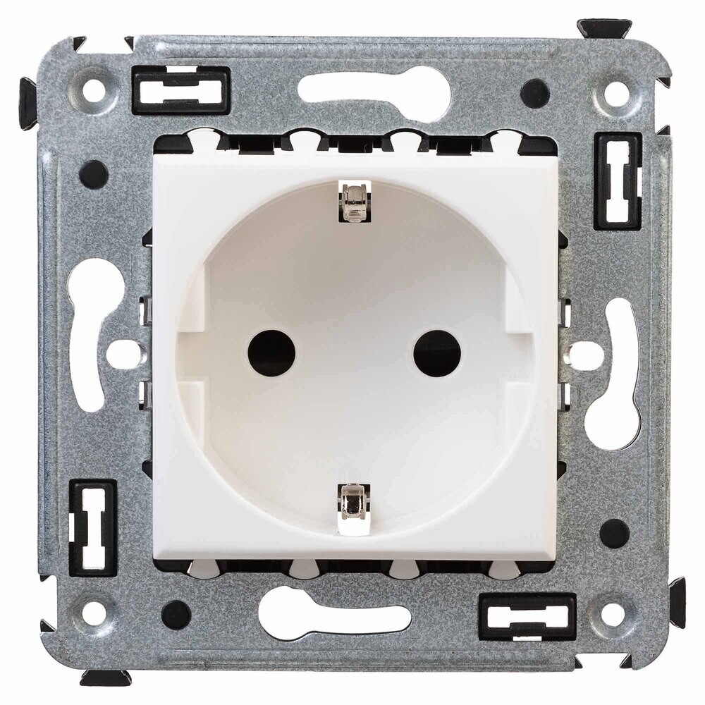 Розетка DKC Avanti встраиваемая белая с защитными шторками (3702304)