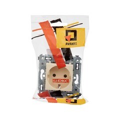 Розетка DKC Avanti встраиваемая бежевая с защитными шторками (6865484) - фото 3