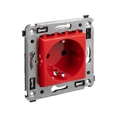 Розетка DKC Avanti встраиваемая красная с защитными шторками (2821537) - фото 2