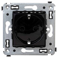 Розетка DKC Avanti встраиваемая черная с защитными шторками (306466) - фото 1