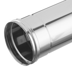 Дымоход Вулкан d115 х 1000 мм на расширителе зеркальная без изоляции AISI 304 - фото 3