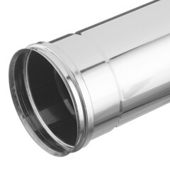 Дымоход d120 х 500 мм на расширителе зеркальная без изоляции AISI 304 - фото 2