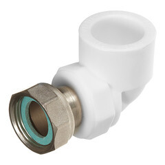 Угол полипропиленовый Valtec 25 мм х 3/4 ВР(г) с накидной гайкой (VTp.758.0.02505) - фото 1