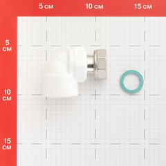 Угол полипропиленовый Valtec 25 мм х 3/4 ВР(г) с накидной гайкой (VTp.758.0.02505) - фото 2