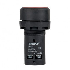 Кнопка возвратная EKF PROxima SW2C-11 230 В IP54 красная (sw2c-11s-r) - фото 2