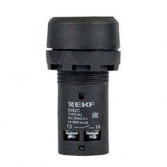 Кнопка возвратная EKF PROxima SW2C-11 230 В IP54 черная (sw2c-11s) - фото 3