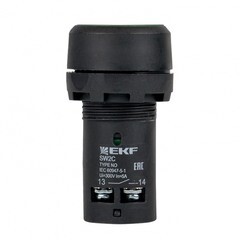 Кнопка плоская EKF PROxima SW2C-11 230 В IP54 с фиксацией зеленая (sw2c-11f-g) - фото 4