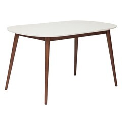 Изображение товара Стол кухонный овальный 1,4х0,8 м белый/коричневый Mах (10465)