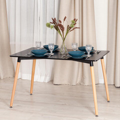 Стол кухонный прямоугольный 1,2х0,8 м черный John (15182) - фото 3