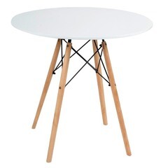 Изображение товара Стол кухонный круглый d0,8 м белый Cindy (13067)