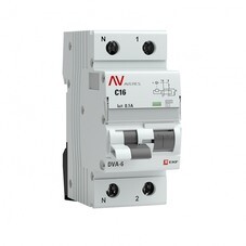 Автомат дифференциальный EKF Averes DVA-6 16А 1P+N тип AC 100 мА 6 кА (rcbo6-1pn-16C-100-ac-av)