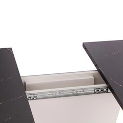 Стол кухонный раздвижной прямоугольный 1,1х0,69 м мрамор бело-черный Gent (19267) - фото 4