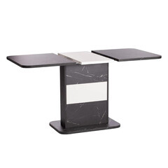 Стол кухонный раздвижной прямоугольный 1,05х0,69 м мрамор блэк роял Smart (19264) - фото 6