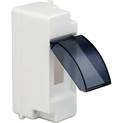 Изображение товара Щит распределительный навесной EKF PROxima КМПН 1/2 пластиковый IP30 140х50х65 мм 2 модуля прозрачная дверь белый