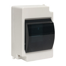 Щит распределительный навесной EKF PROxima КМПН 1/4 пластиковый IP30 140х100х65 мм 4 модуля прозрачная дверь светло-серый (pbm40-nk-4)