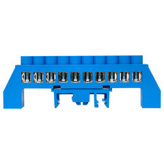 Шина нулевая в нейлоновом корпусе на DIN-рейку EKF PROxima 8х12 мм 10 отверстий синяя (sn0-125-10-dn-r) - фото 5