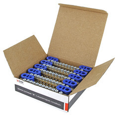 Шина нулевая на 2-х угловых изоляторах EKF PROxima 8х12 мм 12 отверстий синяя (10 шт.) (sn0-125-12-2) - фото 2