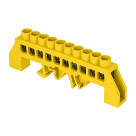 Изображение товара Шина нулевая в нейлоновом корпусе на DIN-рейку EKF PROxima 8х12 мм 10 отверстий желтая (20 шт.) (sn0-125-10-dpe) Изображение товара Шина нулевая в нейлоновом корпусе на DIN-рейку EKF PROxima 8х12 мм 10 отверстий желтая (20 шт.) (sn0-125-10-dpe)