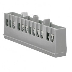 Шина нулевая в изолированном корпусе на DIN-рейку EKF PROxima 6х9 мм 12 отверстий серая (20 шт.) (sn0-63-12-is) - фото 1