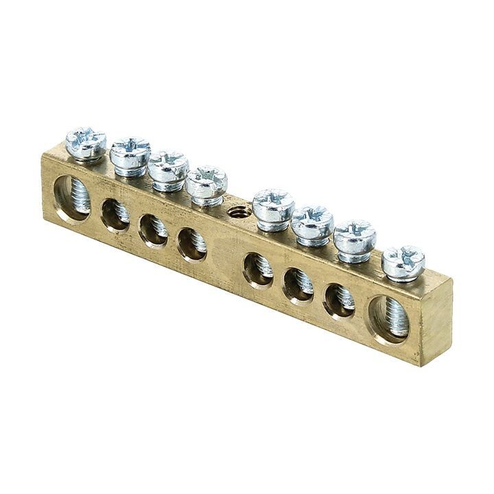 Изображение товара Шина нулевая на DIN-изоляторе EKF PROxima 6х9 мм 8 отверстий крепеж по центру (10 шт.) (sn0-63-08)