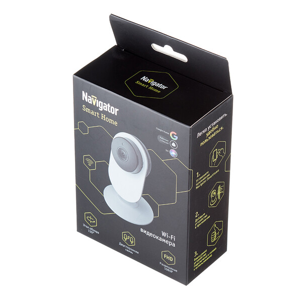 Умная камера видеонаблюдения Navigator Smart Home NSH-CAM-02-IP20 белая ...