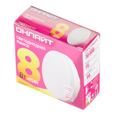 Лампа светодиодная Онлайт GX53 2700К 8 Вт 620 Лм 220 В таблетка матовая - фото 3