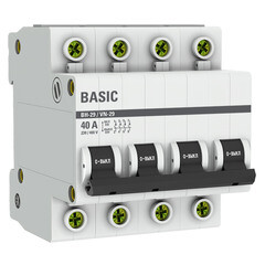 Выключатель нагрузки EKF Basic ВН-29 (SL29-4-40-bas) 4P 40А 400 В на DIN-рейку