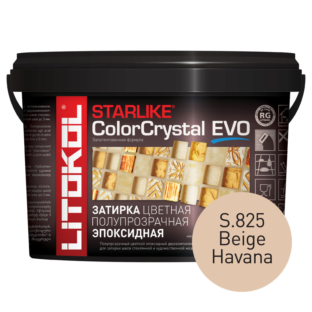 Изображение товара Эпоксидная затирка Litokol StarLike Color Crystal Evo бежевый 2,5 кг для мозаики и стен