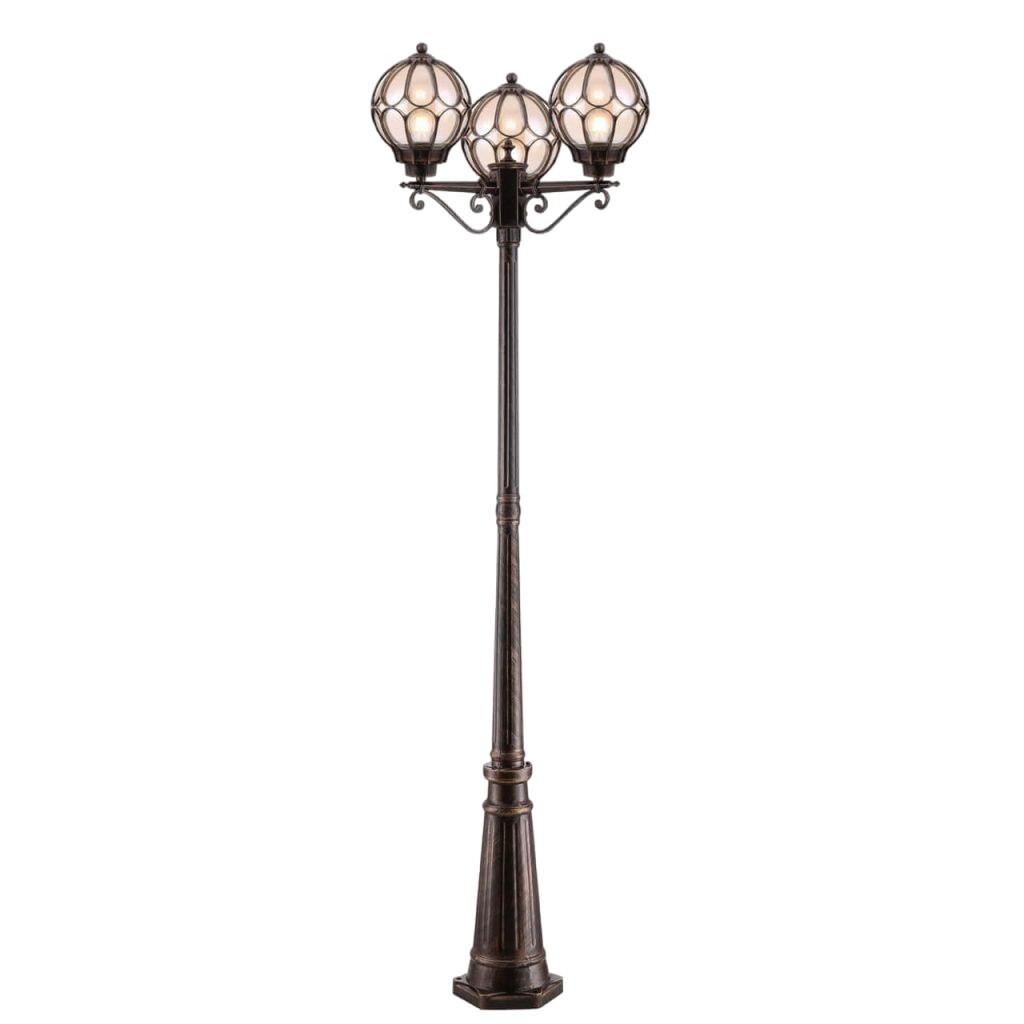 Изображение товара Садово-парковый уличный светильник Outdoor Via золото антик, IP44, 2150 мм, 3 плафона