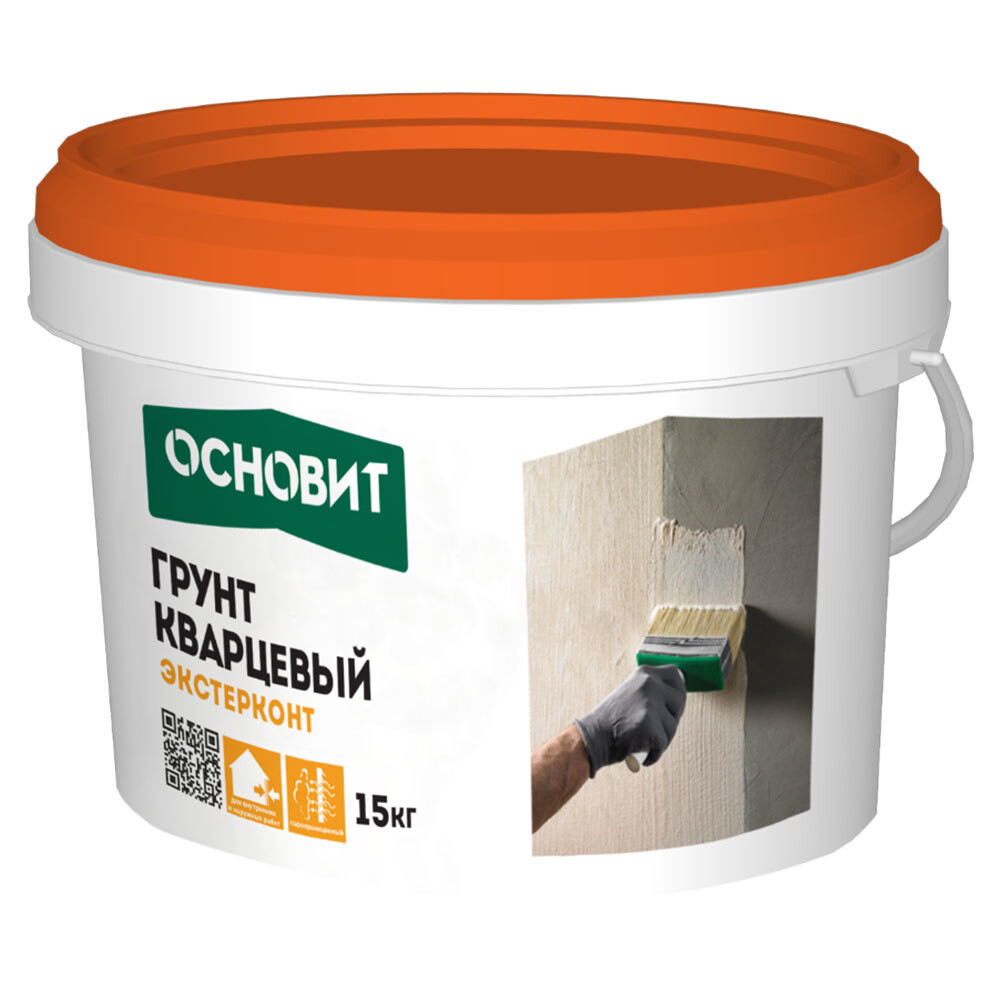 Изображение товара Грунт Основит Экстерконт LP54 W 15 кг для декоративных штукатурок привлекает качеством и универсаль