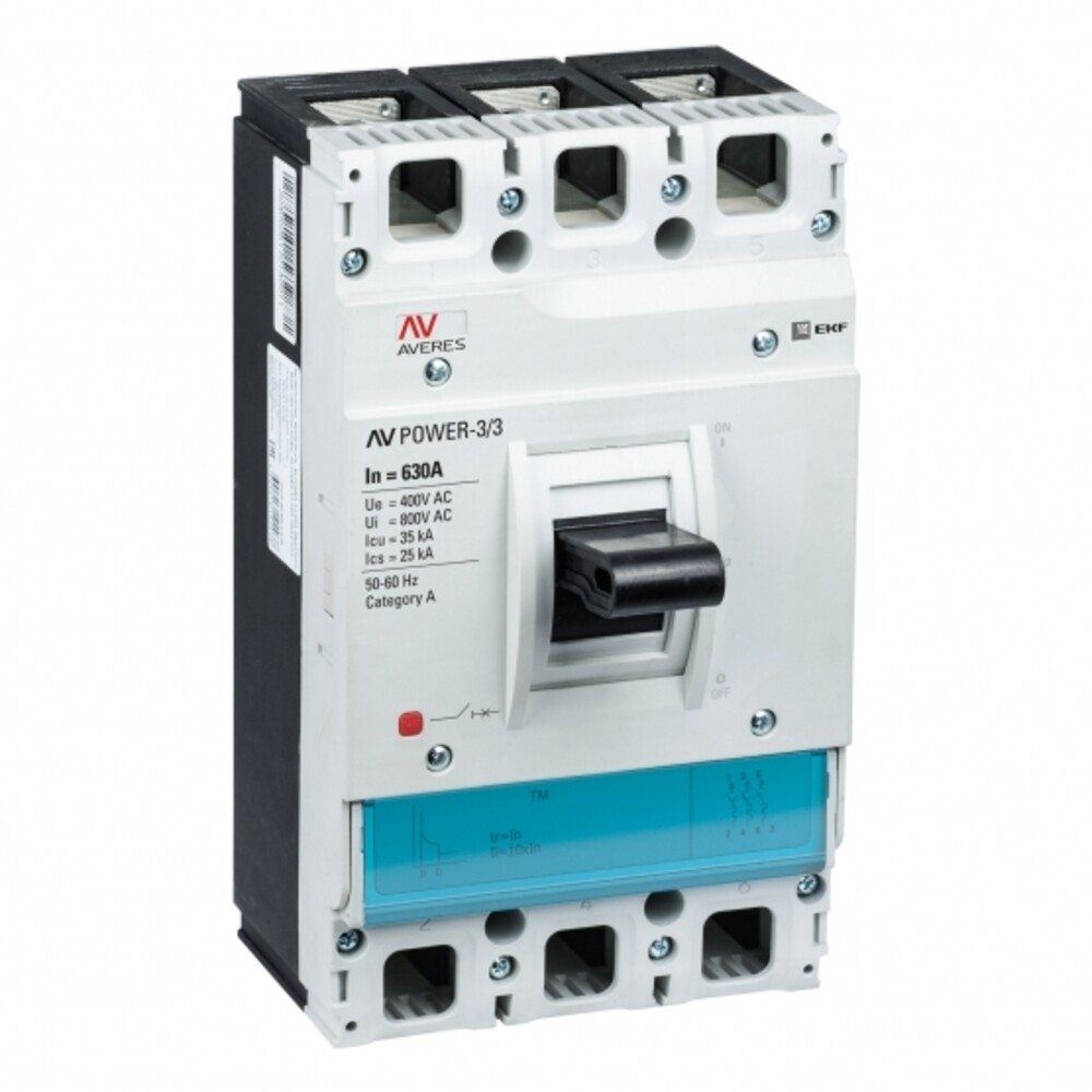 Изображение товара Автоматический выключатель EKF AV POWER TR 3P 630А в литом корпусе