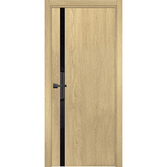 Изображение товара Дверь межкомнатная Ставерн 600х2000 мм ПВХ дуб мадейра янтарь со стеклом с замком