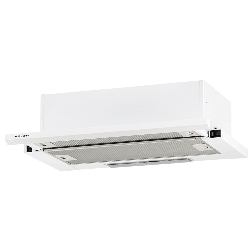 Изображение товара Кухонная вытяжка встраиваемая Krona Kamilla slim 600 White (2 мотора) 60 см белая Изображение товара Кухонная вытяжка встраиваемая Krona Kamilla slim 600 White (2 мотора) 60 см белая