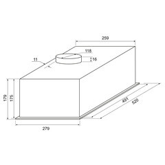 Кухонная вытяжка встраиваемая Krona Sintia 600 White PB 60 см белая - фото 7
