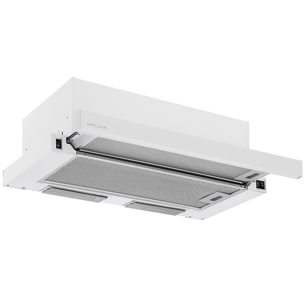 Изображение товара Кухонная вытяжка встраиваемая Krona Vendy 600 White (1 мотор) 60 см белая Изображение товара Кухонная вытяжка встраиваемая Krona Vendy 600 White (1 мотор) 60 см белая