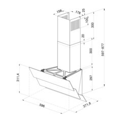 Кухонная вытяжка наклонная Krona Aurora 600 Black S 60 см черная - фото 2