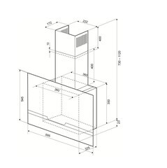 Кухонная вытяжка наклонная Krona Domenika 600 Black/Inox S 60 см черная/нержавеющая сталь - фото 5