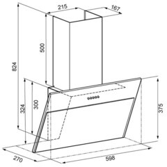 Кухонная вытяжка наклонная Krona Ester 600 Black PB 60 см черная - фото 2