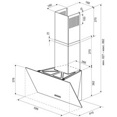 Кухонная вытяжка наклонная Krona Gabriele 600 White S 60 см белая - фото 5