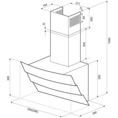 Кухонная вытяжка наклонная Krona Inga 600 Black sensor 60 см черная - фото 2