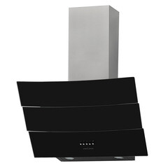 Кухонная вытяжка наклонная Krona Inga 600 Inox/Black push button 60 см черная/нержавеющая сталь - фото 1