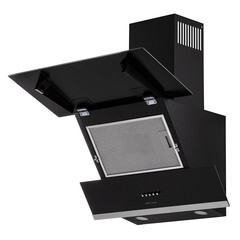 Кухонная вытяжка наклонная Krona IrIda 600 Black push button 60 см черная/нержавеющая сталь - фото 6