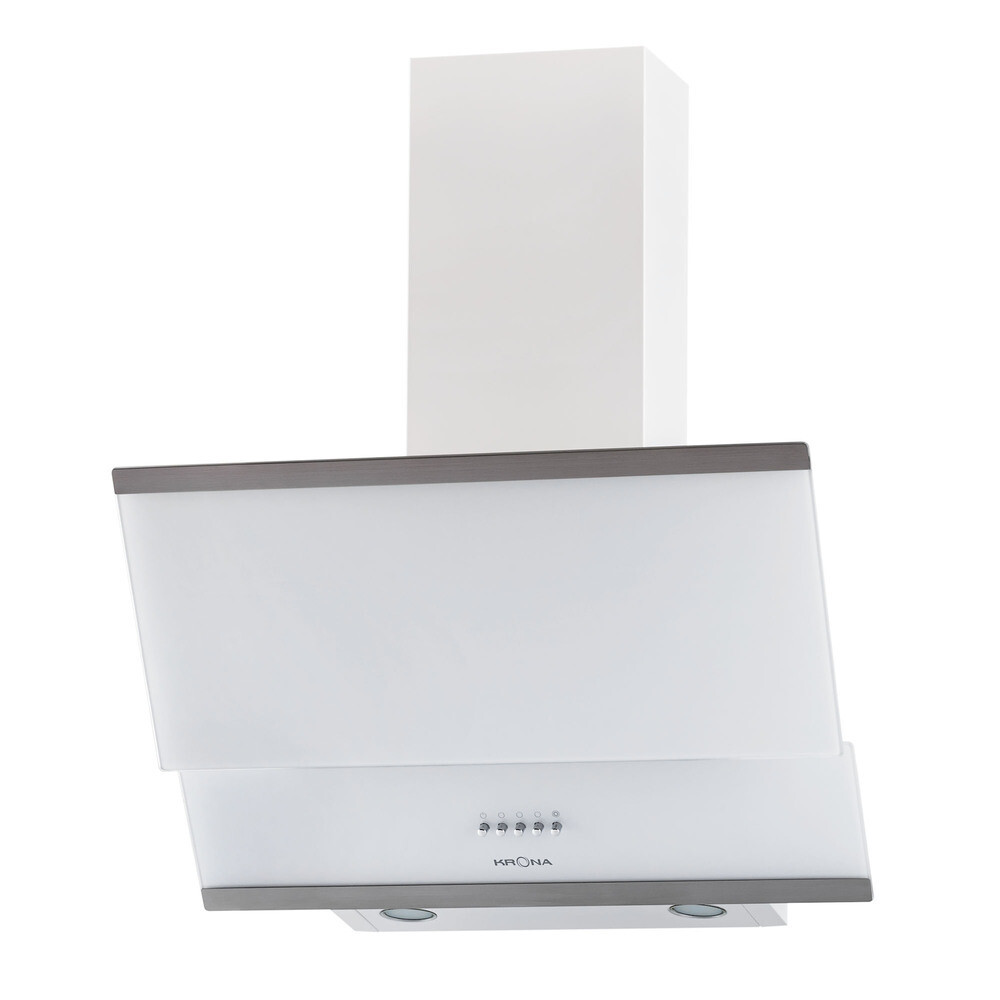 Изображение товара Кухонная вытяжка наклонная Krona IrIda 600 White push button 60 см белая/нержавеющая сталь