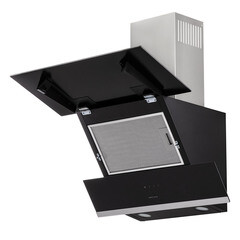 Кухонная вытяжка наклонная Krona Irma 600 Black sensor 60 см черная/нержавеющая сталь - фото 2