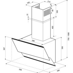 Кухонная вытяжка наклонная Krona Irma 600 Black/Black sensor 60 см черная - фото 4